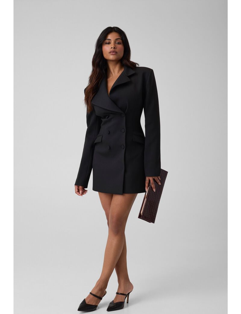 guess double breast belted dress