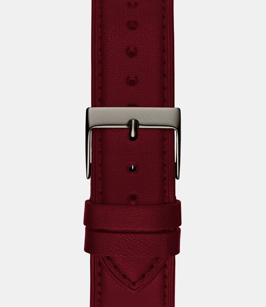 Suede leather analogue watch
