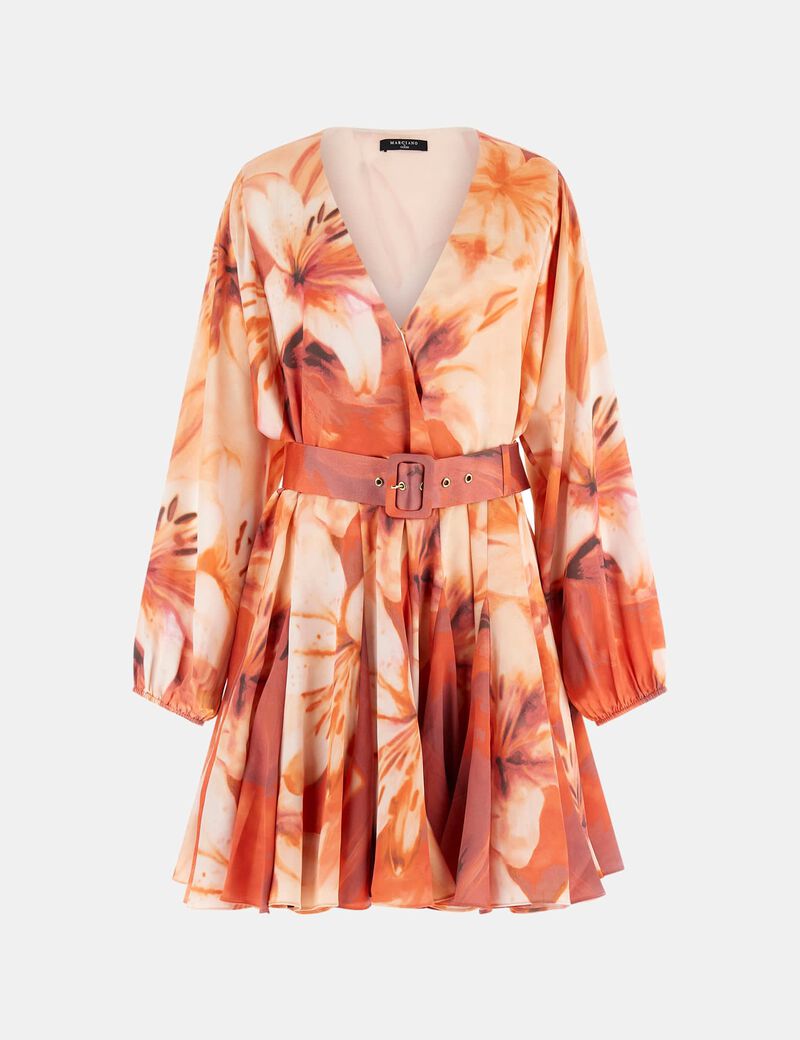 ESTELA SURPLICE PRINTED DRESS