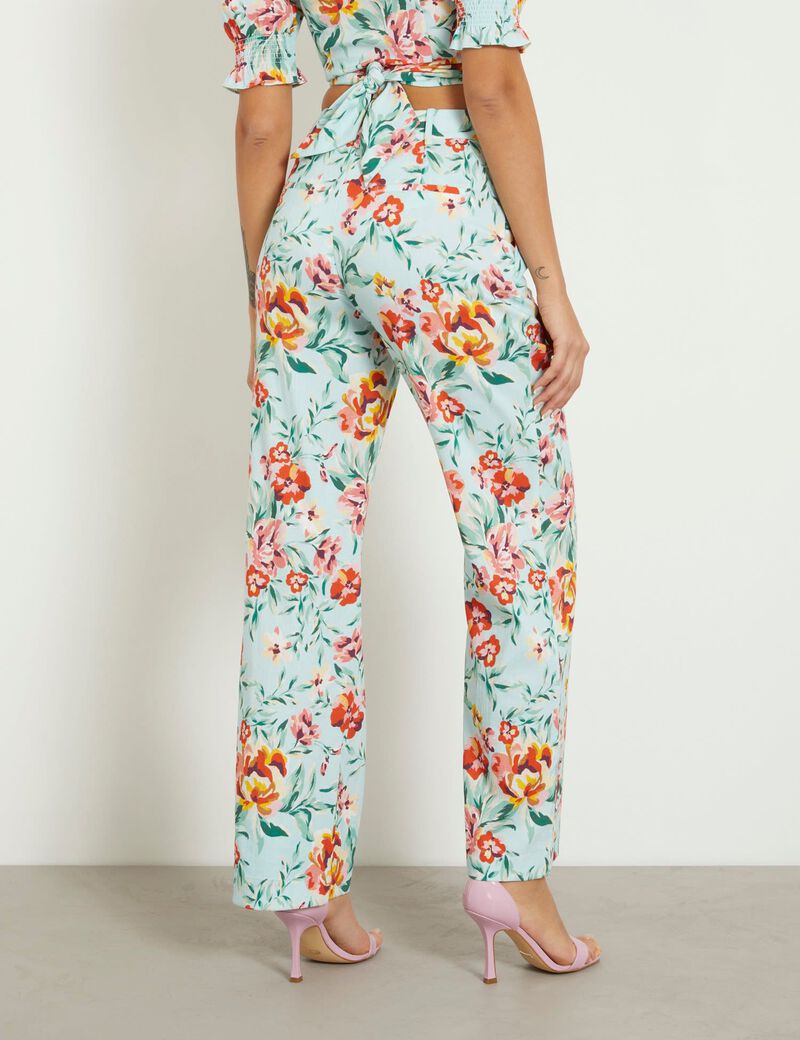 Floral print straight pant