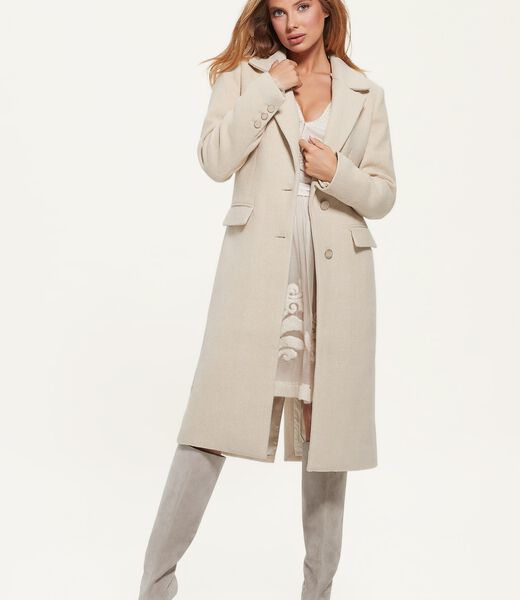 Faux Fur Collar Wool Blend Coat