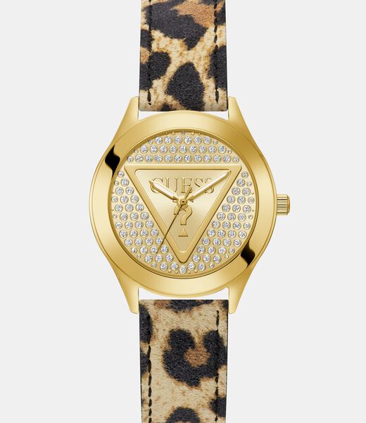 Ladies Leopard Gold Tone Analog Watch