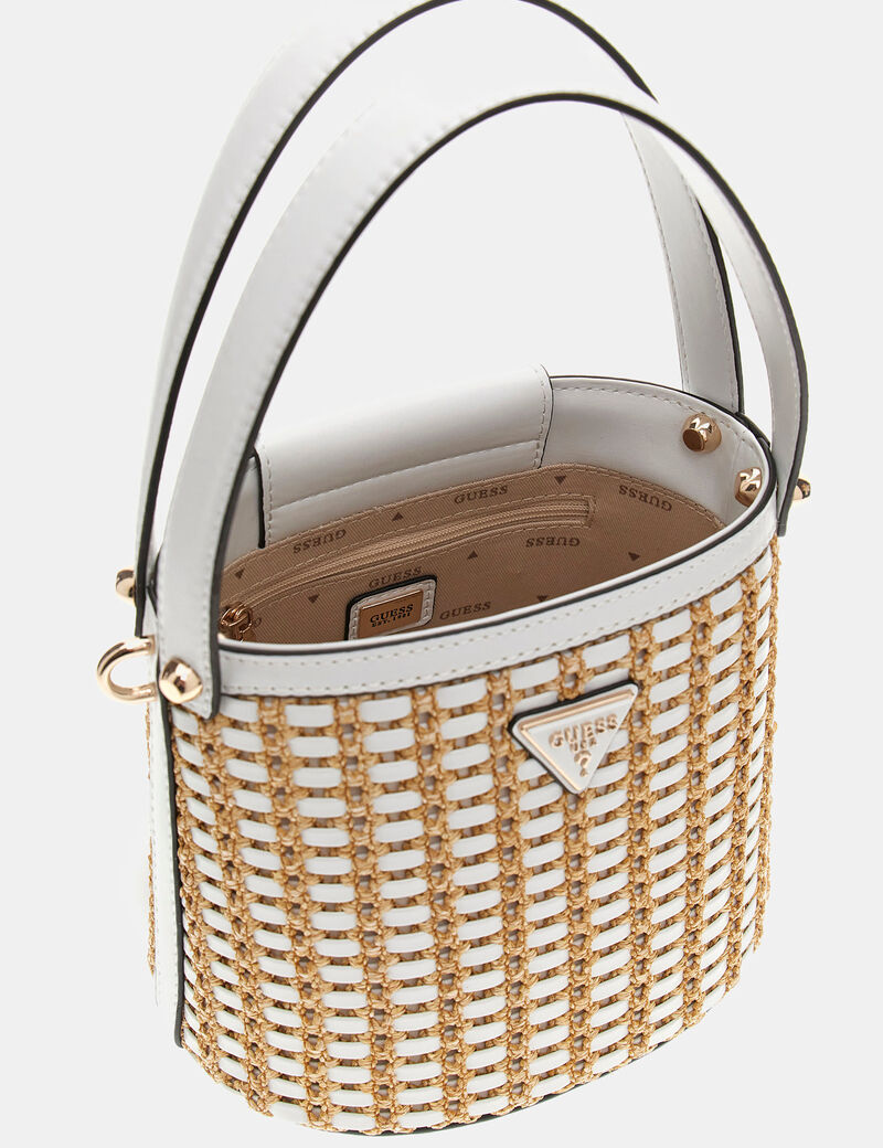 Atalia raffia mini bucket bag