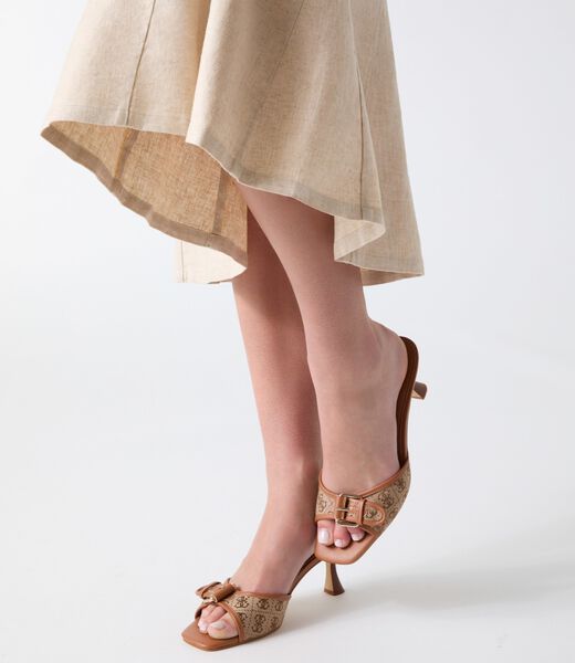 guess dista mid heel open toe with buckle sandals