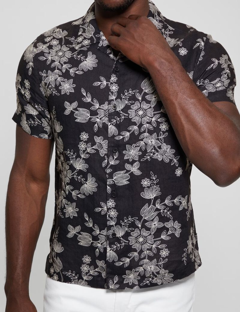 Linen floral shirt short sleeve
