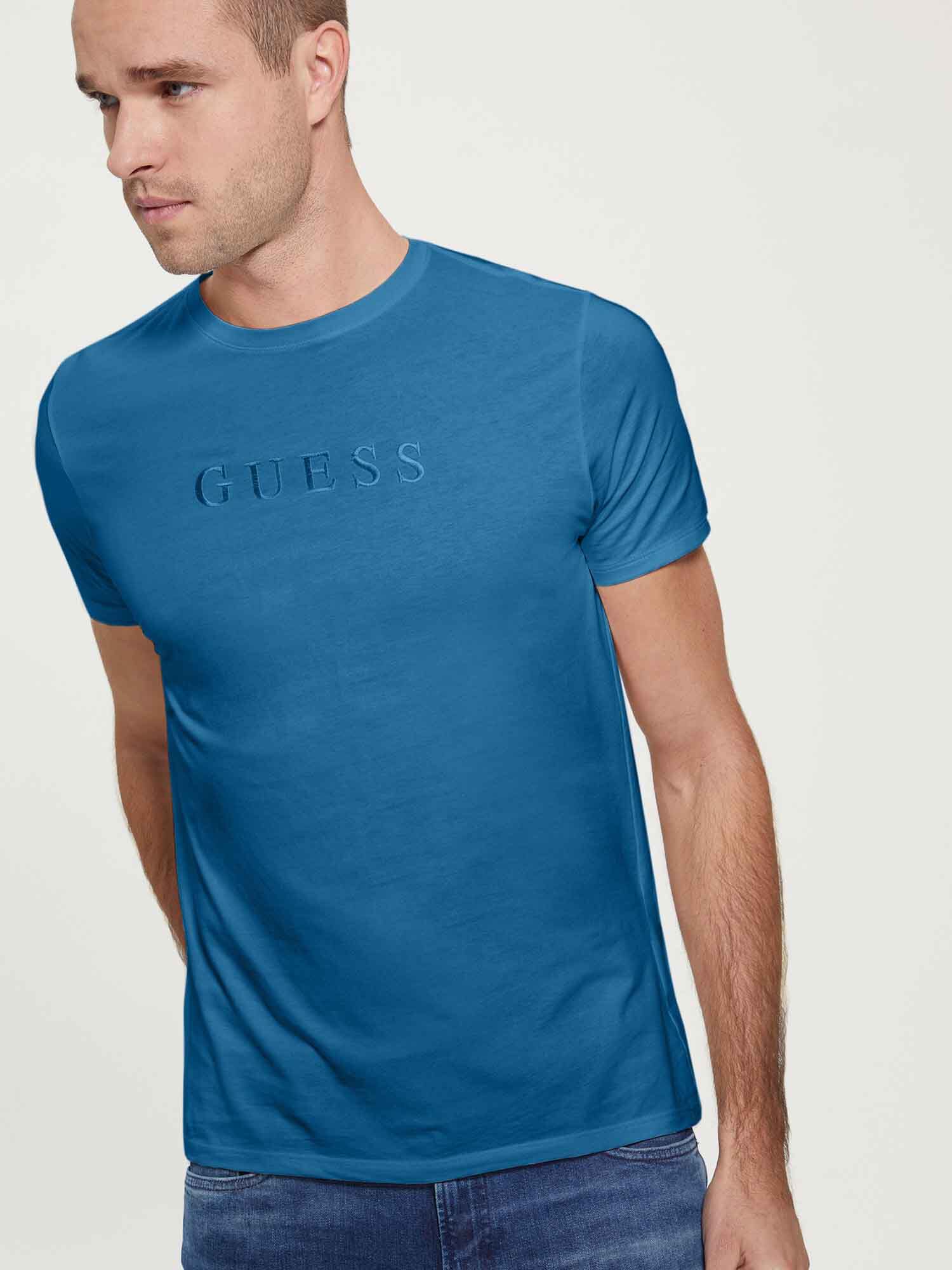 Shop GUESS Online Embroidered logo t shirt
