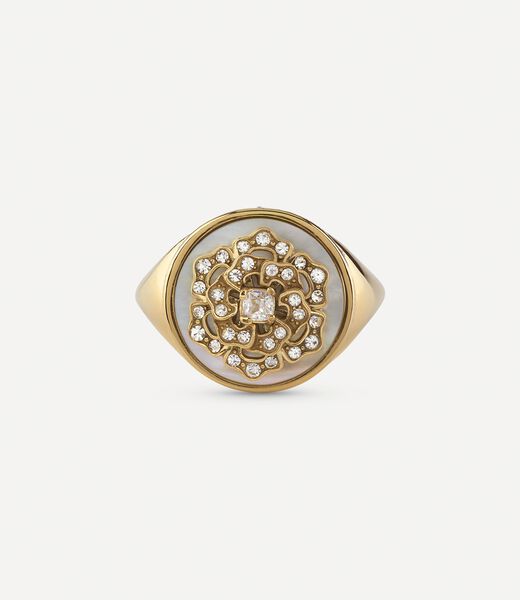 MOP PEONY SIGNET RING