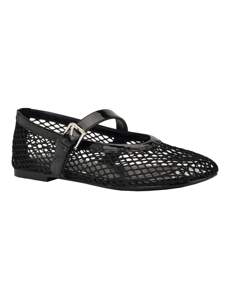 Paxey Mesh MaryJane Flat with Hook and Loop Closure