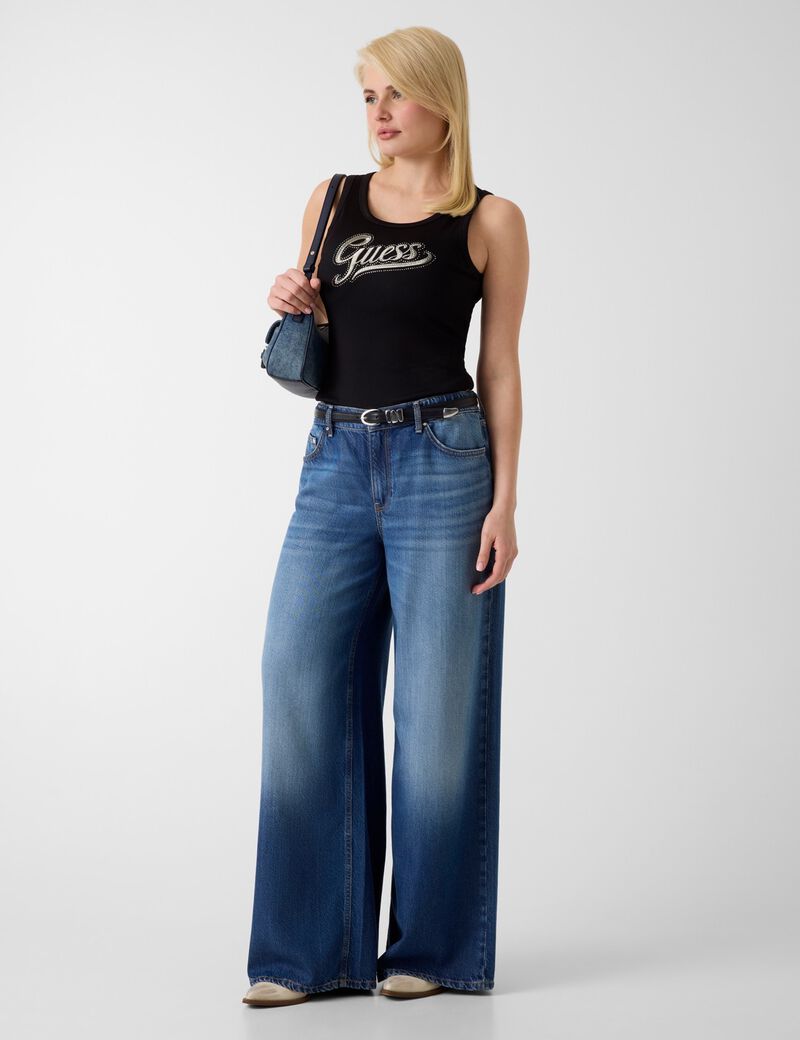 guess embroidered logo tank top