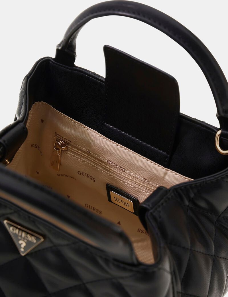 guess juliet quilted mini satchel bag