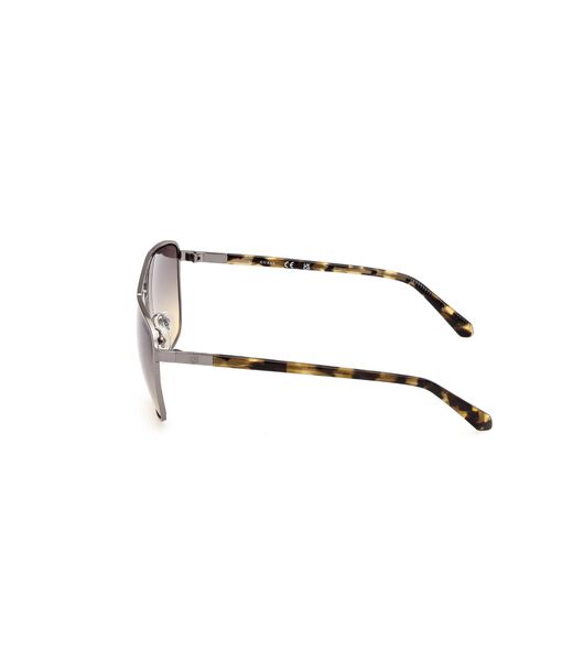 Square matte gunmetal gradient smoke sunglasses