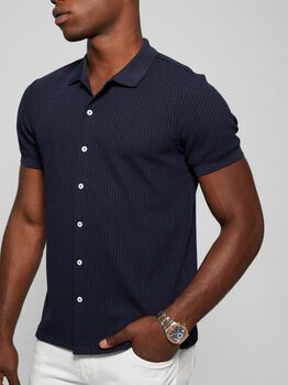 Short Sleeve Pointelle Knit Shirt