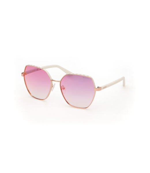 Metal Sun Glasses F White Gradient Or Mirror Violet