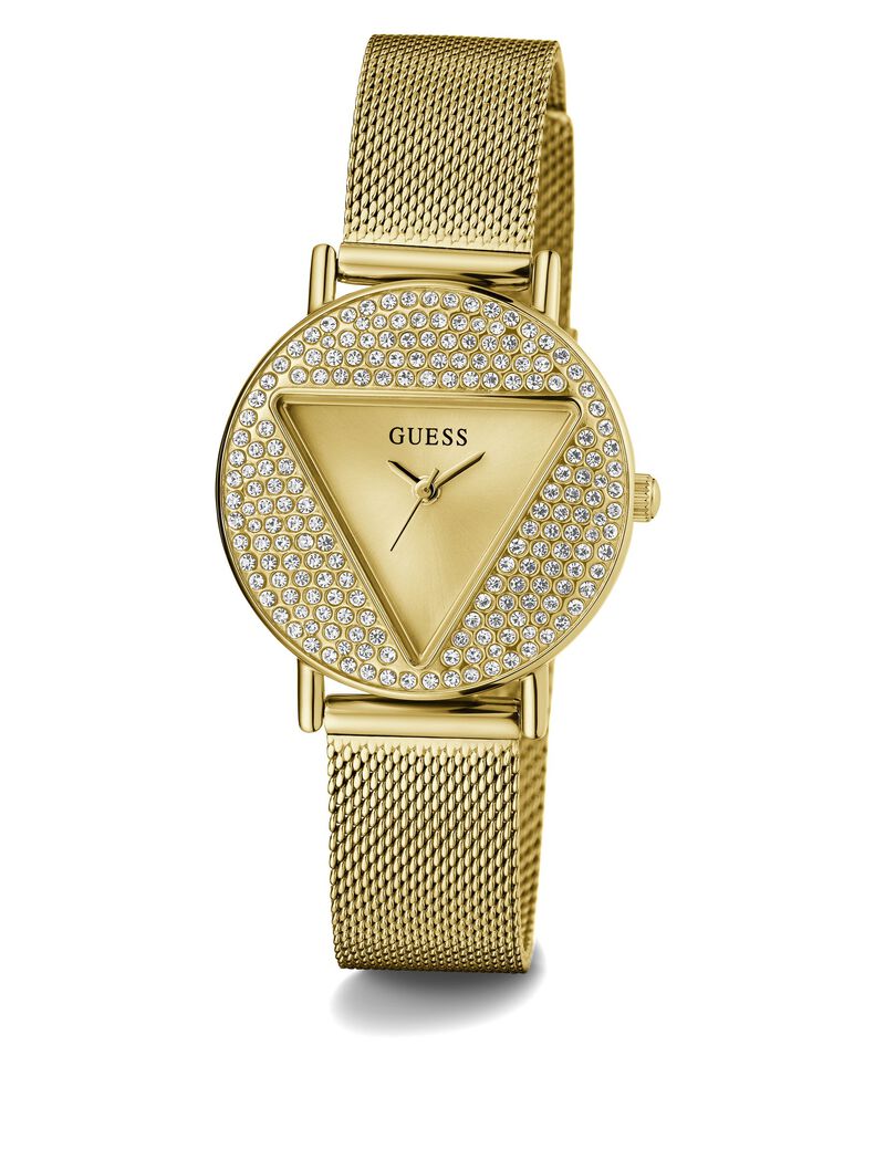 Gold Tone Quartz Analog Mesh Watch