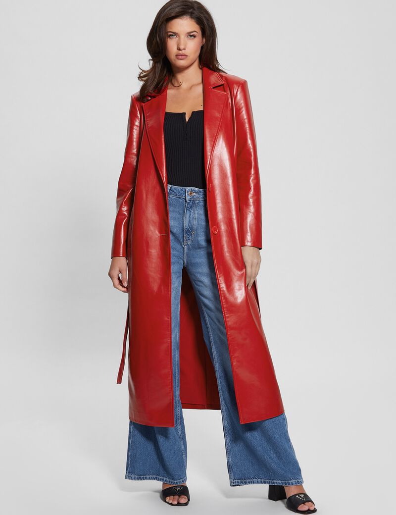 Faux Leather Coat