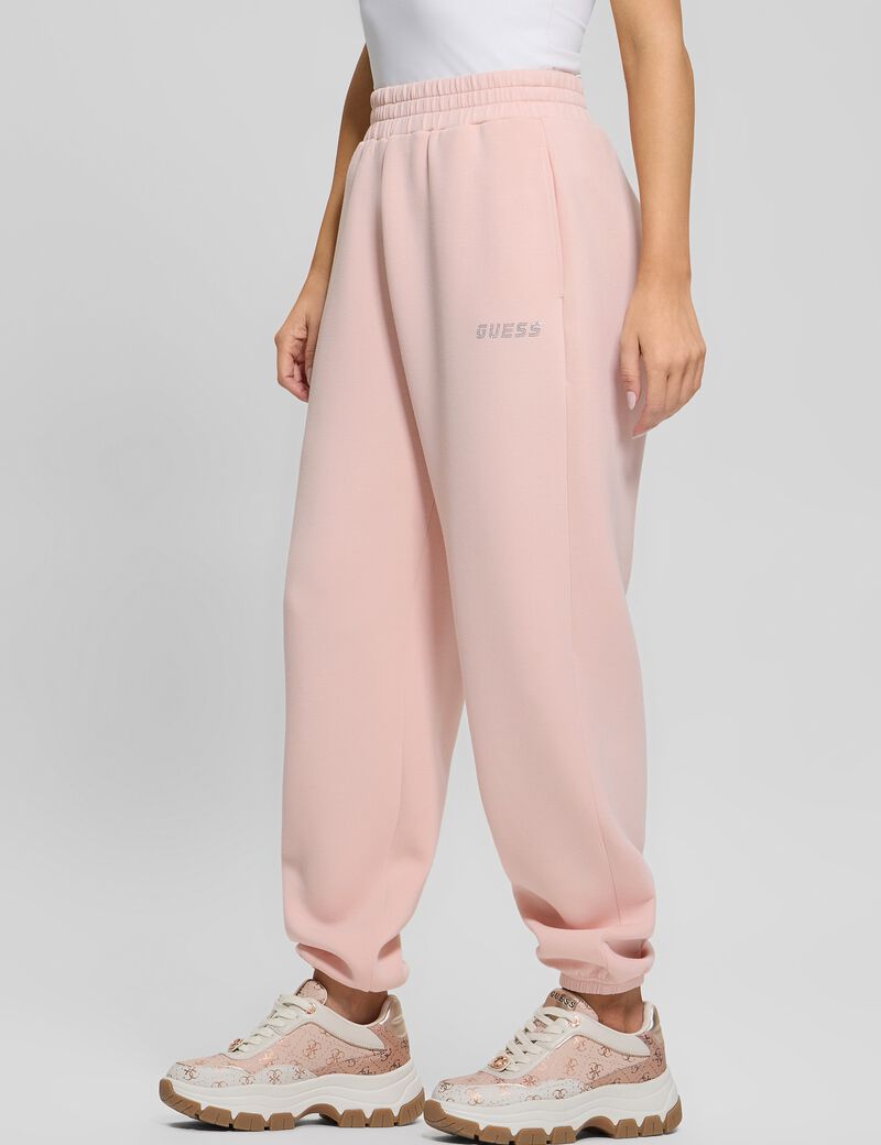 Rhinestone logo joggers