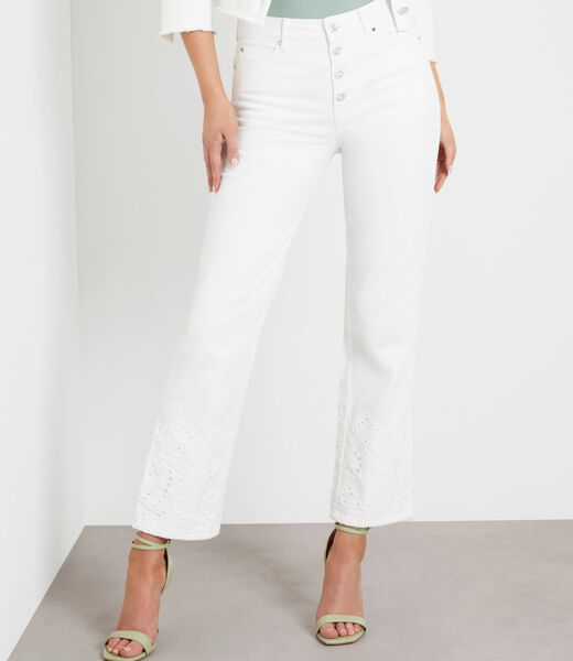 High rise straight denim pant