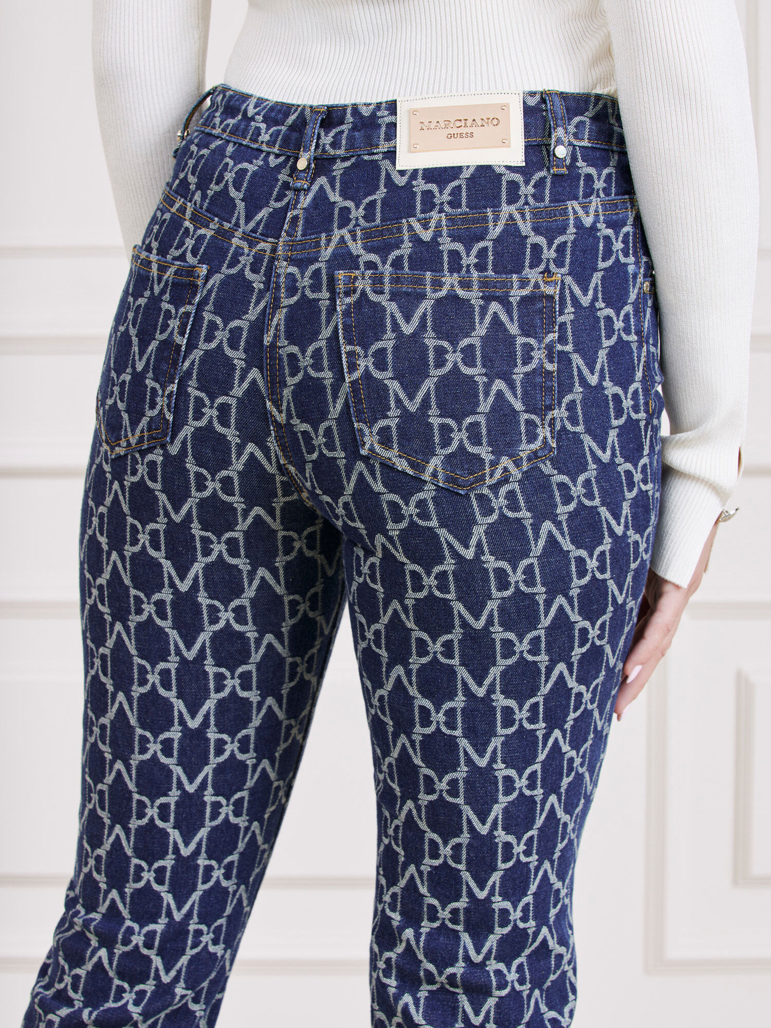 Shop GUESS Online Marciano logo denim pant