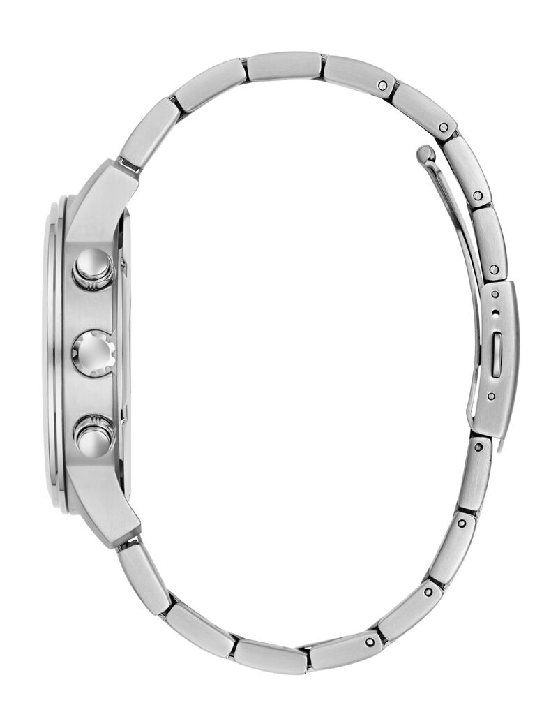 Mens Silver Tone Round Analog Watch