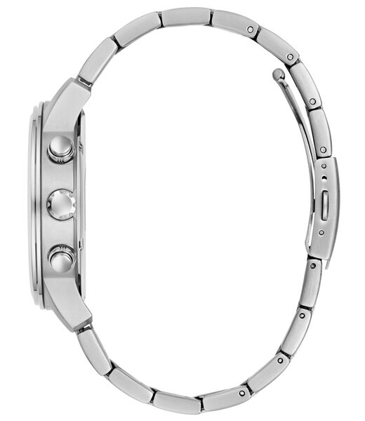 Mens Silver Tone Round Analog Watch