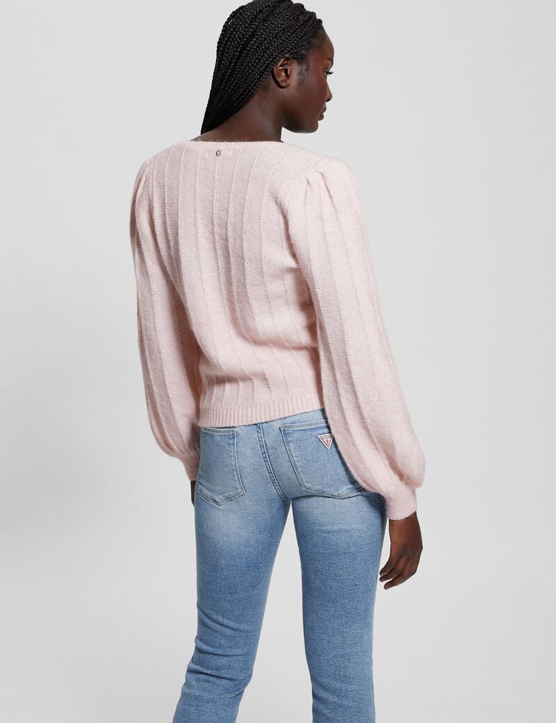 V neck wool blend sweater