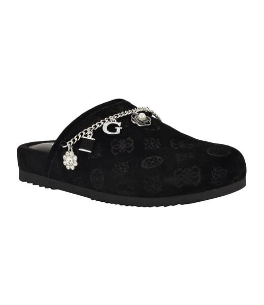 Gavyn suede slip on mule with charm detailing