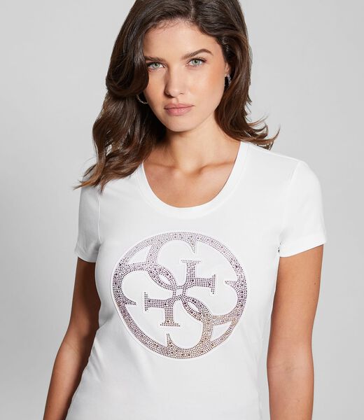 Rhinestones front logo t-shirt