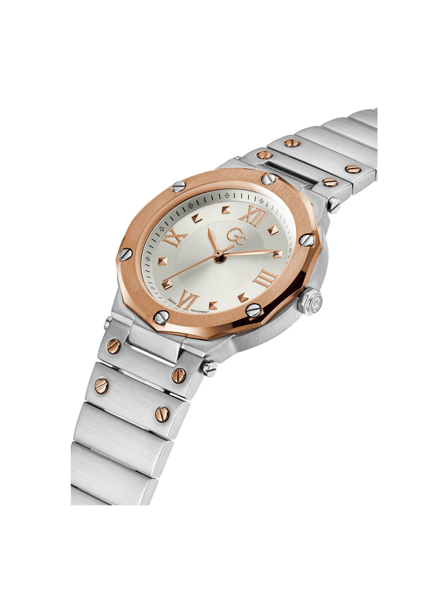 Shop GUESS Online Gc Rose Gold And Silver Watch