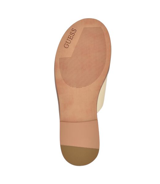 Quattro G Embellished Straw Flat Sandal