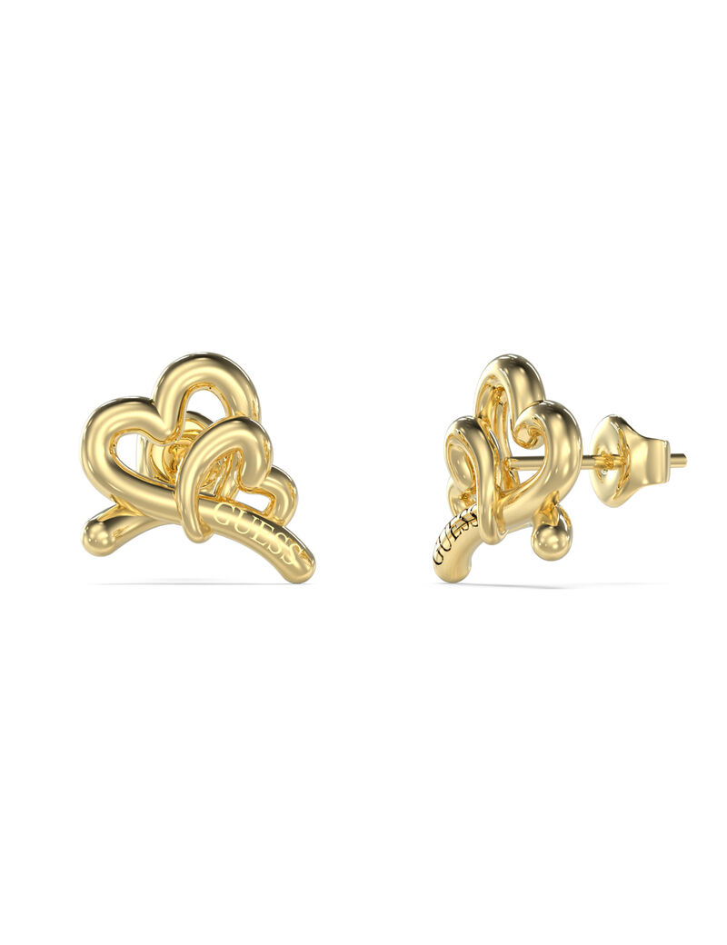 14mm embraced hearts studs