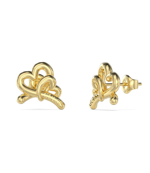 14mm embraced hearts studs