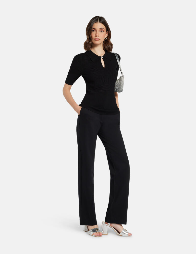 Flora cut-out sweater polo