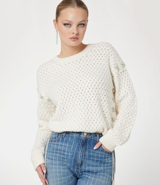 Wool-blend cable sweater