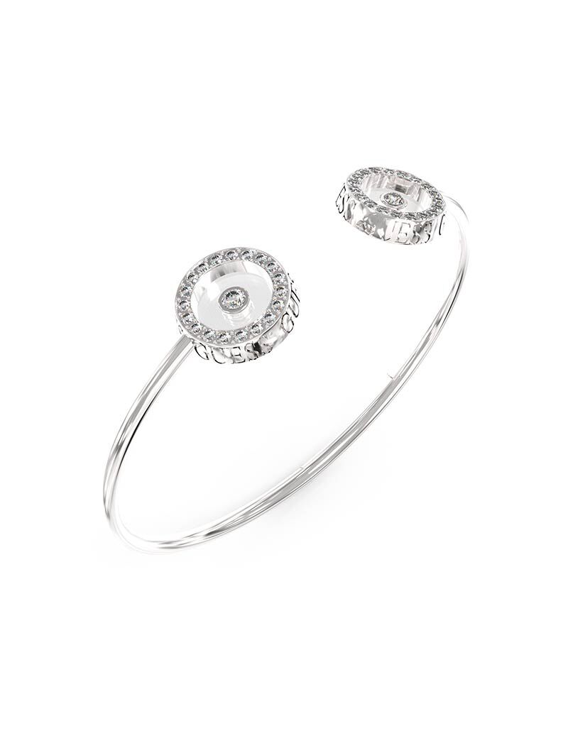 Pave Circle Flexi Bangle