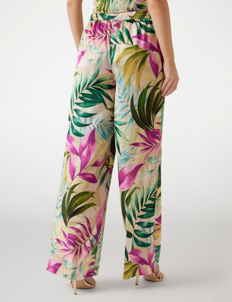 Wide leg satin pants