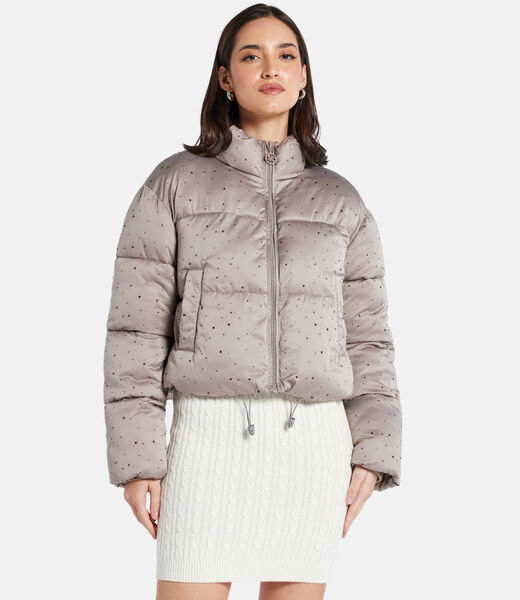 Rhinestone puffer jacket