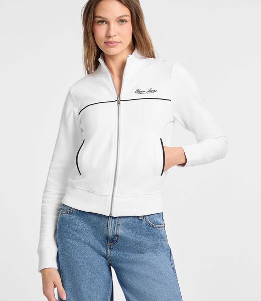 Cropped V-neck sweatshirt
