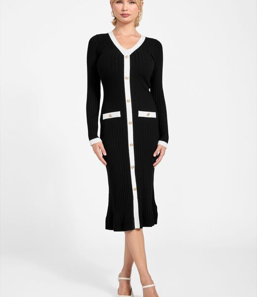 Rib-knit midi dress