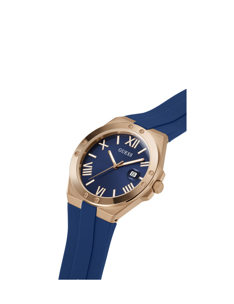Blue And Gold Analog Watch