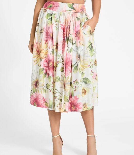 Floral print pleated skirt