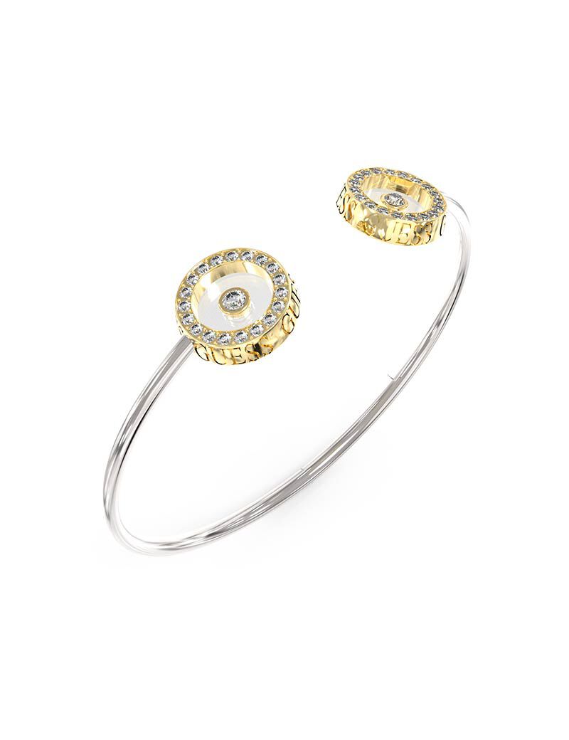 Pave Circle Flexi Bangle