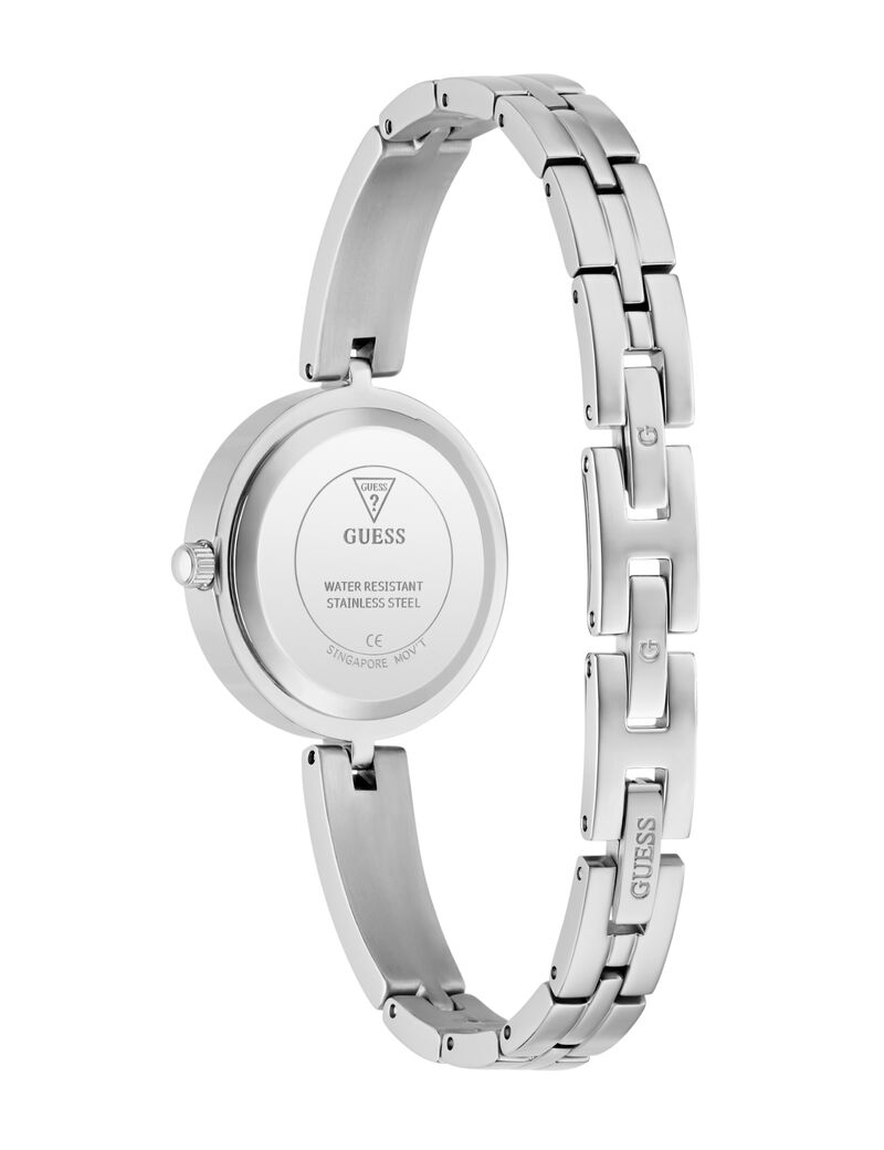Ladies Silver Tone Round Analog Watch