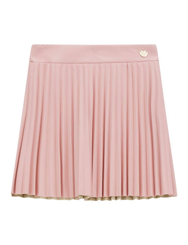 Leather pleated mini skirt