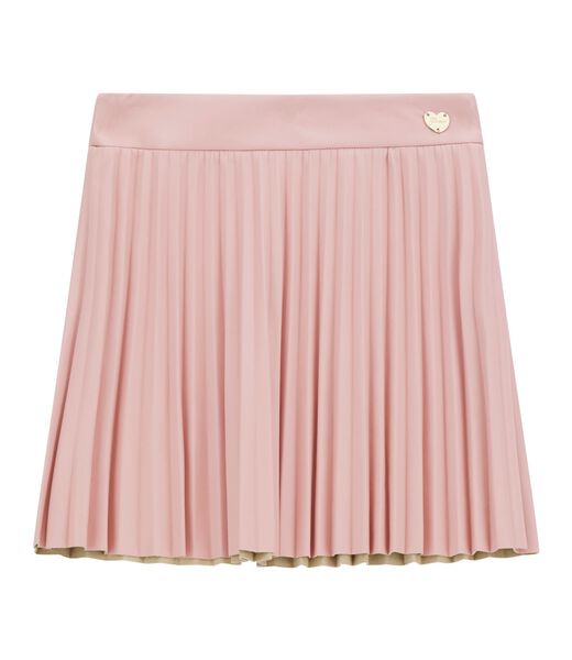 Leather pleated mini skirt