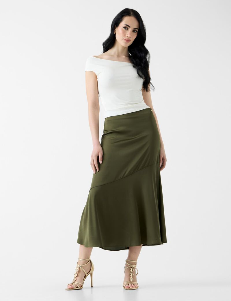 guess satin midi skirt