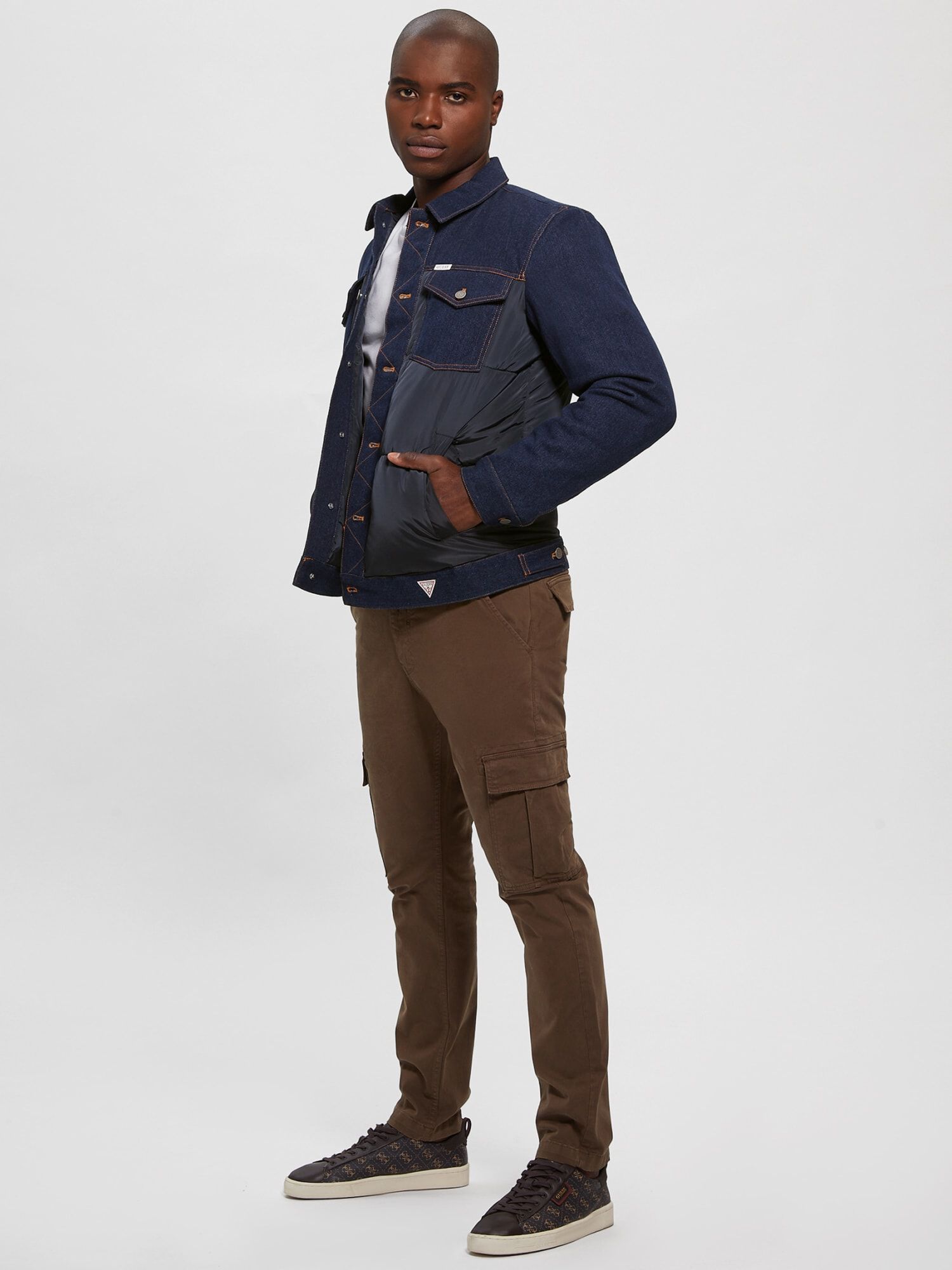 Guess denim on sale puffer jacket
