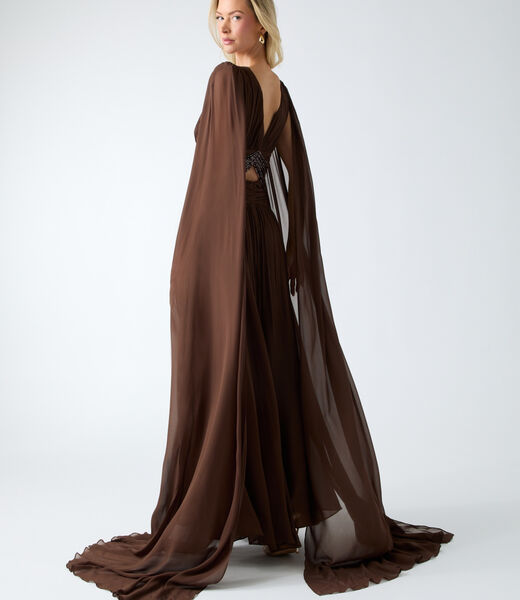 guess marciano pleated maxi dress