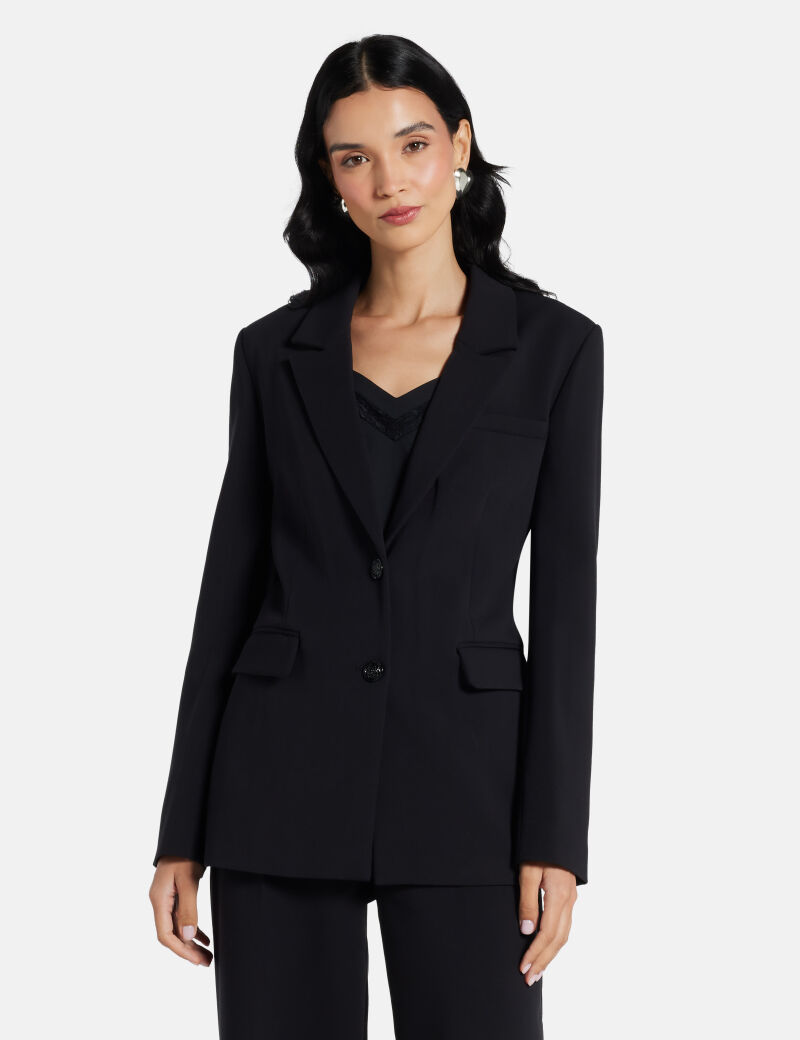 Flannel single-breasted blazer