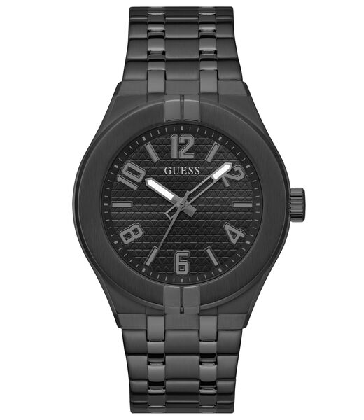 Black Quartz Analog Stainless Steel Watch