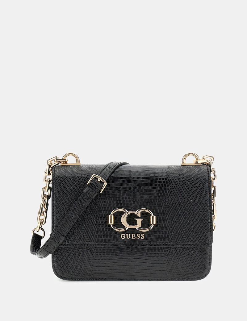 Salinge Croc-Print Crossbody Bag